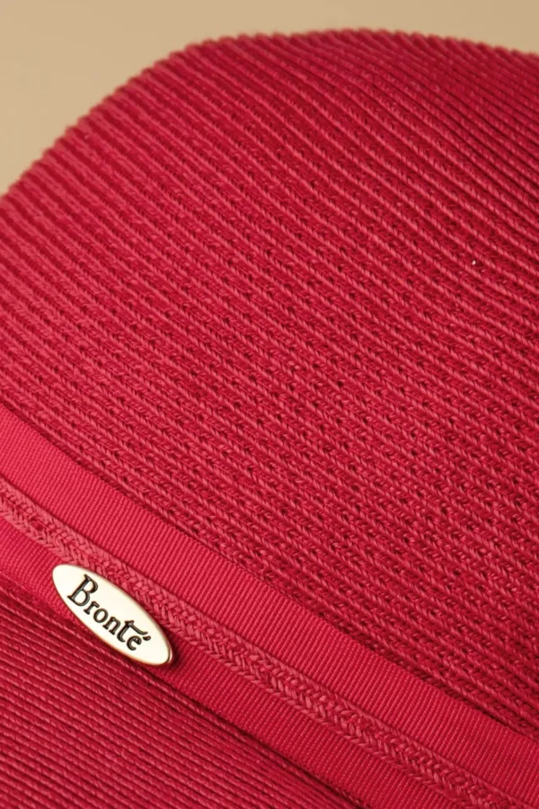 Sale Brontu00e9 Julia Straw Cloche Hoed In Rood