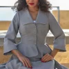 Fashion Miss Candyfloss Julie Silver Getailleerde Blazer In Grijs