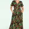 Best Collectif Clothing Juliette Jungle Maxi Jurk In Zwart