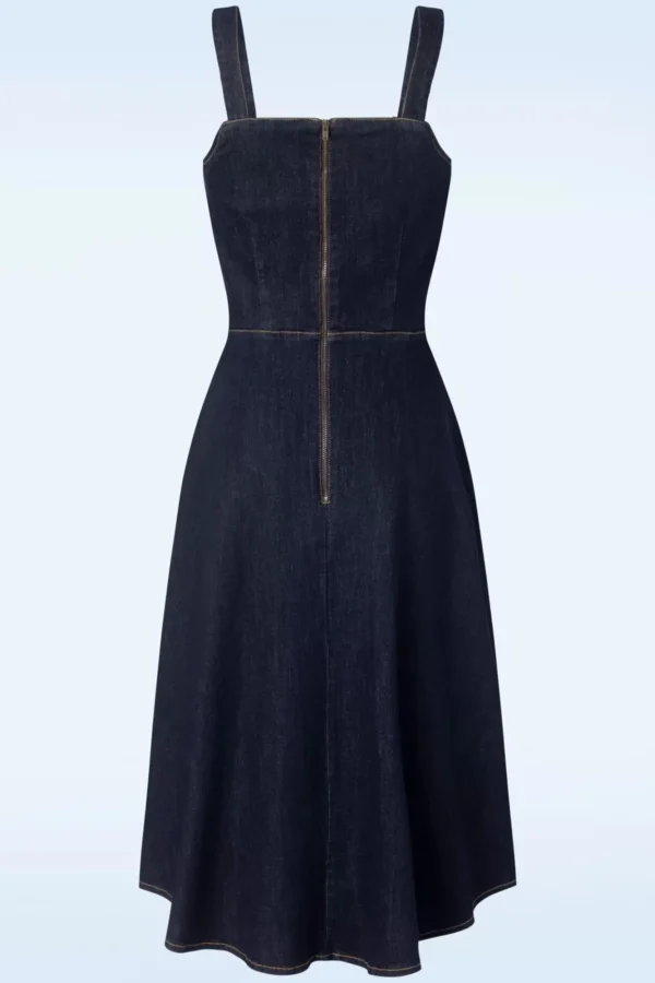 Online Collectif Clothing Jupiter Pinafore Jurk In Denim