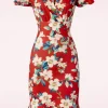 Cheap Vintage Chic for Topvintage Katie Penciljurk Met Bloemenprint In Warm Rood