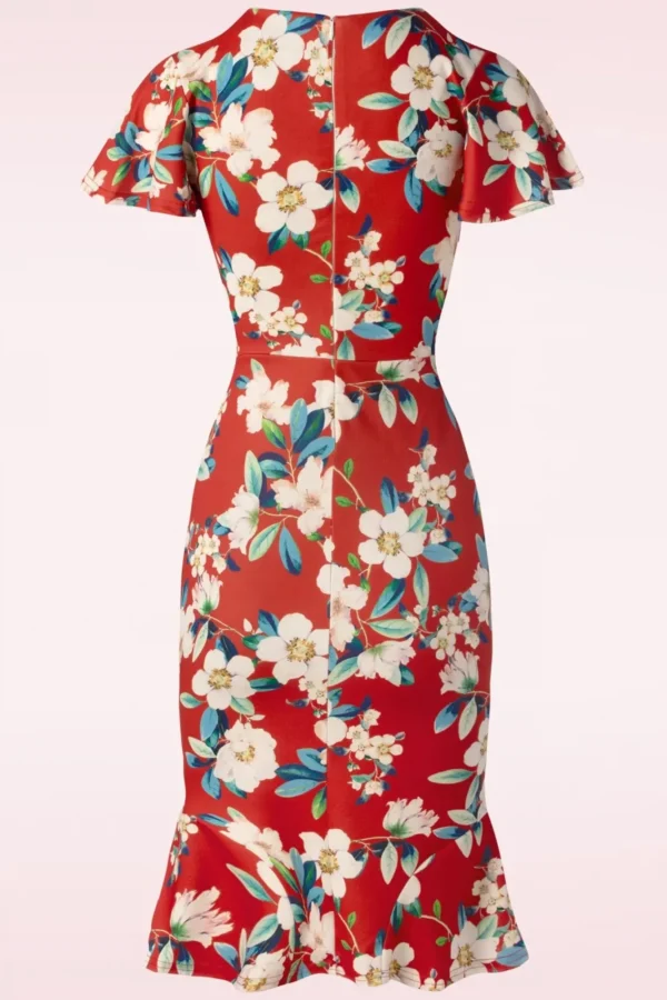 Cheap Vintage Chic for Topvintage Katie Penciljurk Met Bloemenprint In Warm Rood