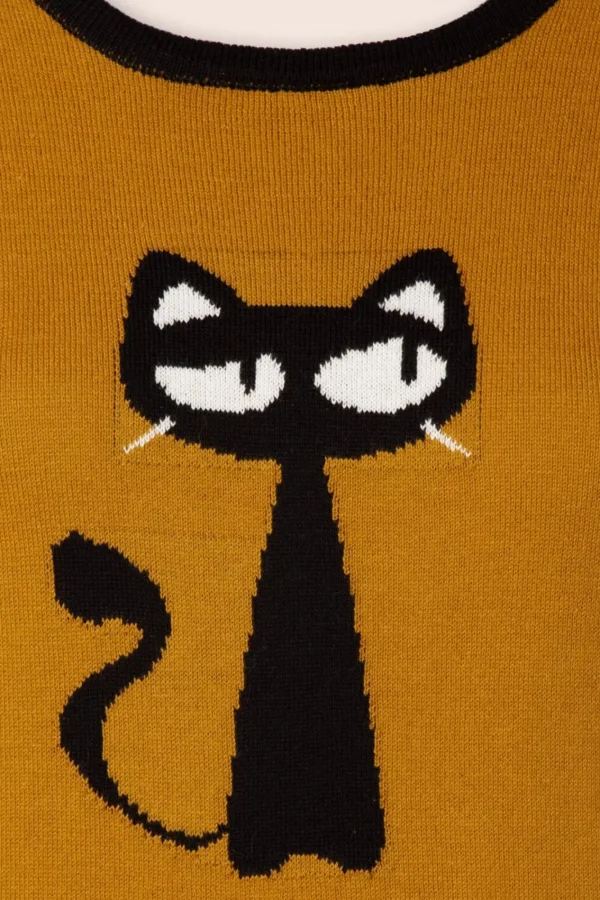 Online Mak Sweater Katten Trui In Camel