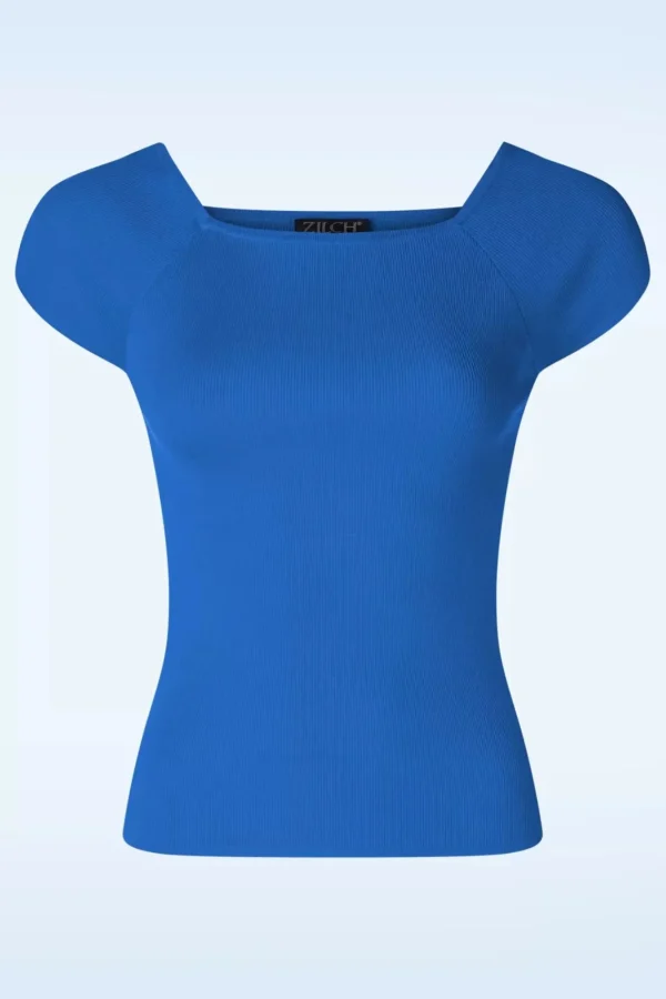 Online Zilch Kaylie Top In Disco Blauw