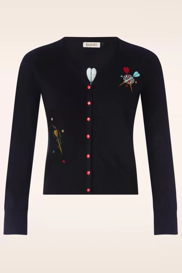 Discount Banned Alternative Keep Em Flying Cardigan In Zwart