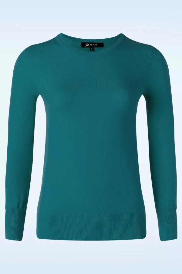 Shop Mak Sweater Kelly Trui In Tealblauw