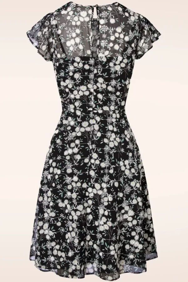 Fashion Vixen Keri Bloemen Flare Jurk In Zwart