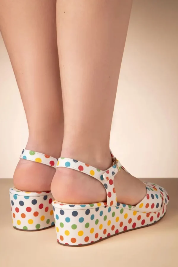 Shop B.A.I.T. Kira Polkadot Sleehak Sandalen In Wit