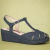 Store B.A.I.T. Kira Sandalen Met Sleehak In Denimblauw