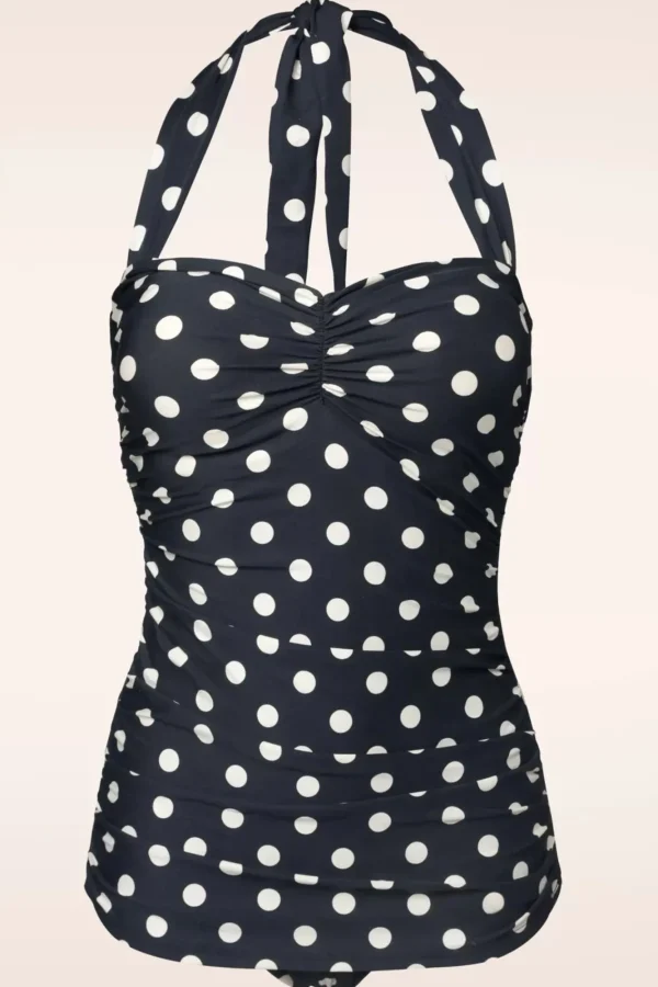 Cheap Esther Williams Klassiek Badpak Met Polkadots In Zwart En Wit