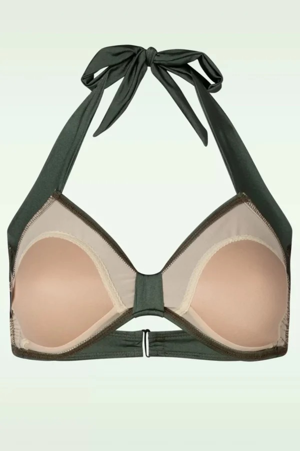 Best Sale Esther Williams Klassieke Bikinitop In Donker Olijfgroen