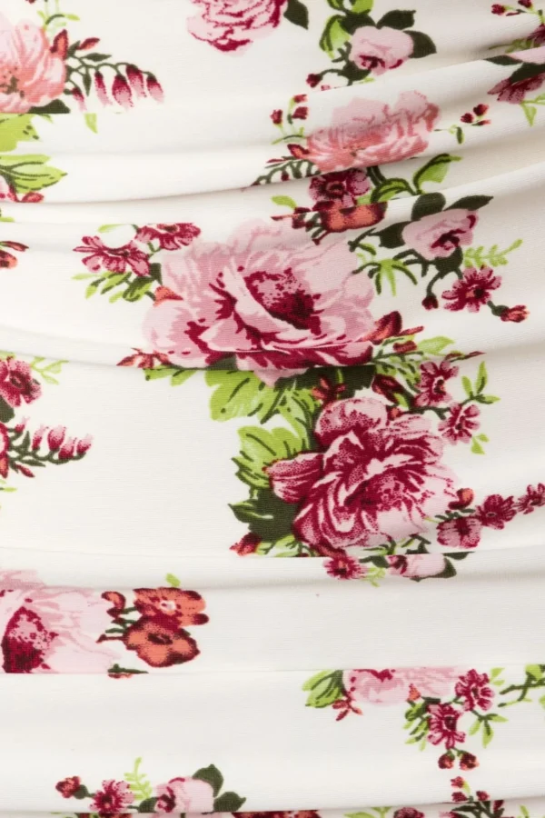 Hot Esther Williams Klassieke Bloemenromantische Bikinibroek In Creme