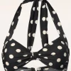 Clearance Esther Williams Klassieke Polka Bikinitop In Zwart En Wit