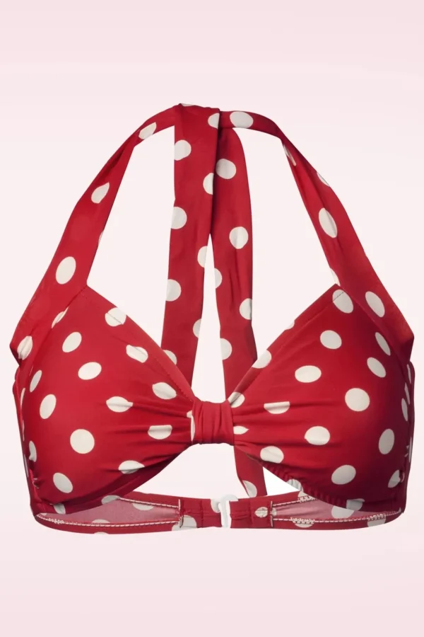 Clearance Esther Williams Klassieke Polka Bikinitop In Rood En Wit