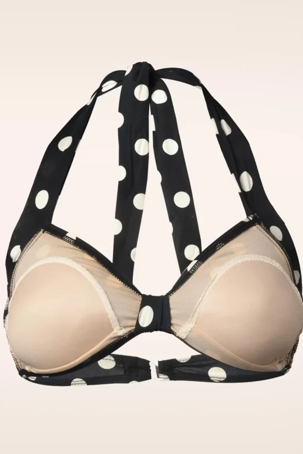 Clearance Esther Williams Klassieke Polka Bikinitop In Zwart En Wit