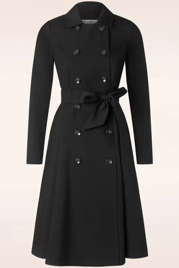 Discount Collectif Clothing Korrina Swing Trenchcoat In Zwart