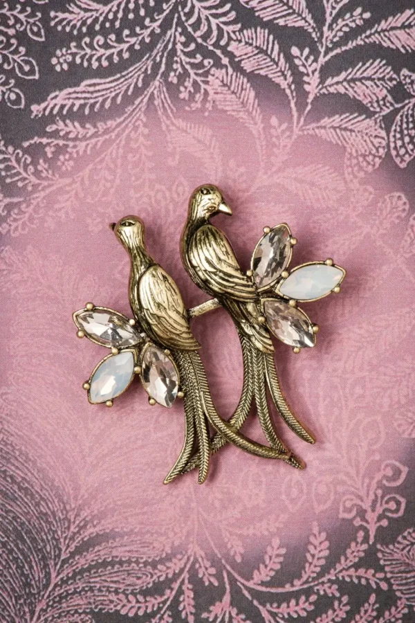 Flash Sale Lovely Kristallen Dwergpapegaaien Broche In Goud