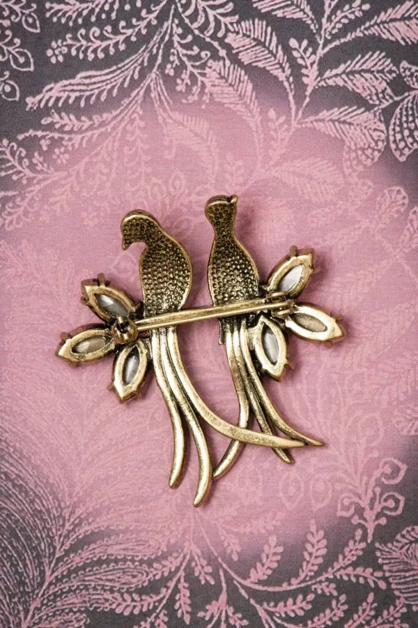 Flash Sale Lovely Kristallen Dwergpapegaaien Broche In Goud