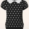 Clearance Mak Sweater Kristen Polkadot Trui In Zwart En Wit