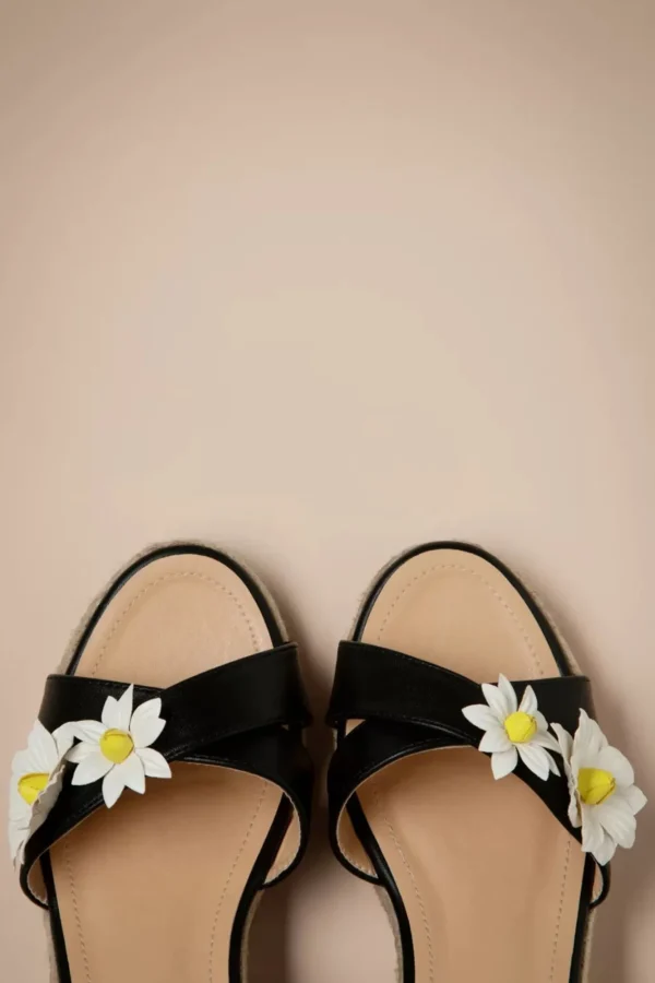 New Banned Retro Lady Daisy Sleehakken In Zwart