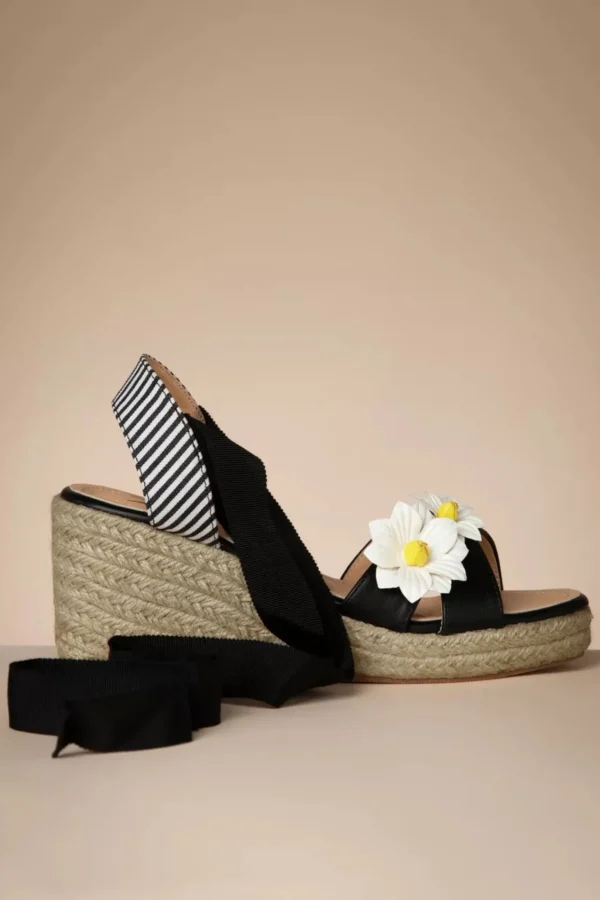 New Banned Retro Lady Daisy Sleehakken In Zwart