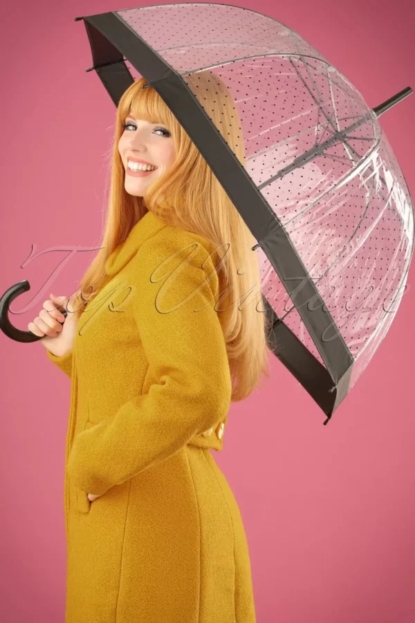 Fashion So Rainy Lady Dot Transparante Koepelparaplu In Zwart