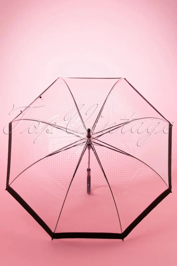 Fashion So Rainy Lady Dot Transparante Koepelparaplu In Zwart
