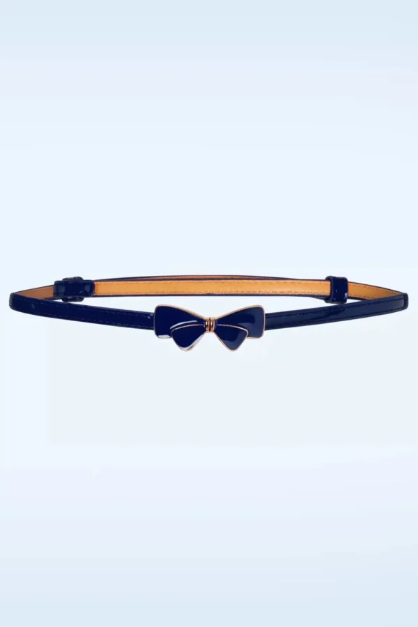 Online Banned Retro Lana Bow Riem In Donker Blauw