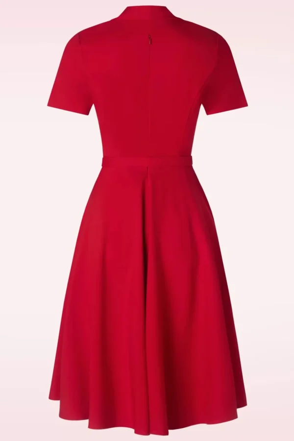 Hot Vintage Diva Laura Lee Swing Jurk In Rood