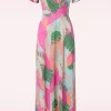 Best Sale Vintage Chic for Topvintage Laurie Maxi Jurk In Multi Pastle Leaves
