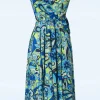 Store Vintage Chic for Topvintage Layla Floral Swing Jurk In Turquoise