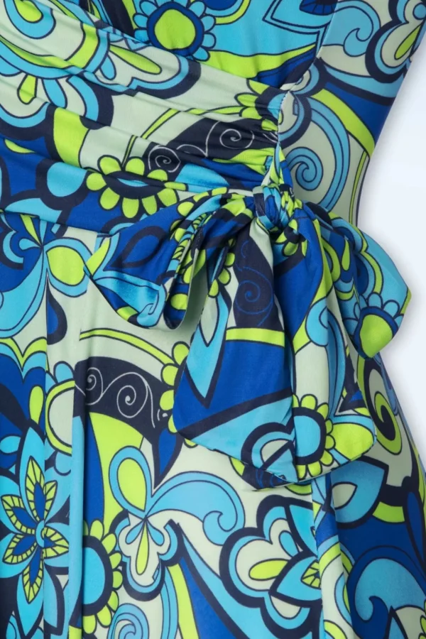 Store Vintage Chic for Topvintage Layla Floral Swing Jurk In Turquoise