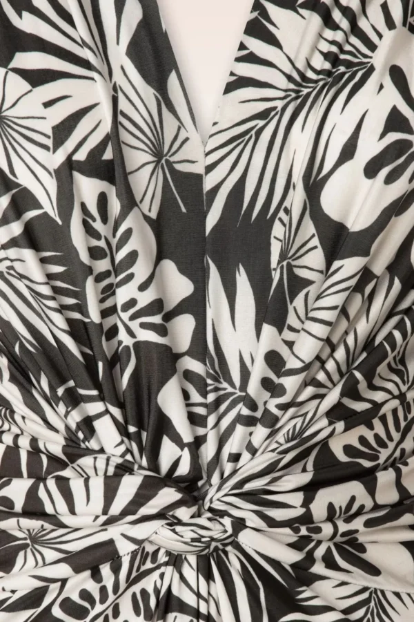 Hot Vintage Chic for Topvintage Lina Leaf Print Jumpsuit In Zwart