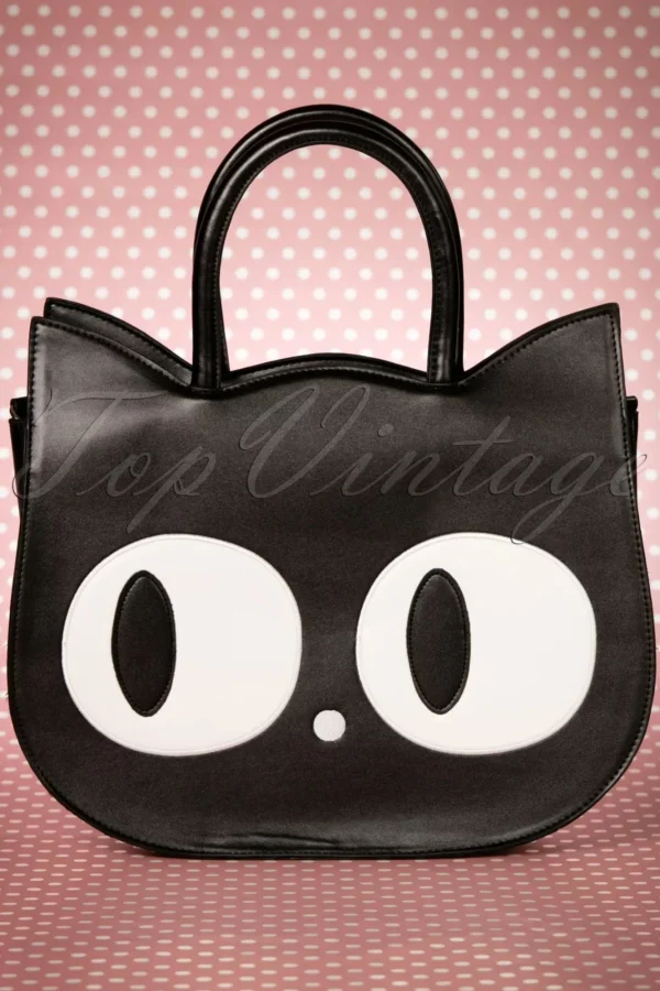 Cheap Banned Retro Lizzy De Big Eyed Cat Tas In Zwart