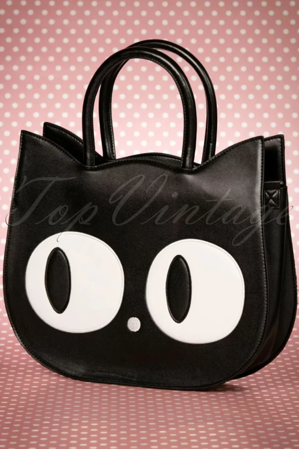 Cheap Banned Retro Lizzy De Big Eyed Cat Tas In Zwart