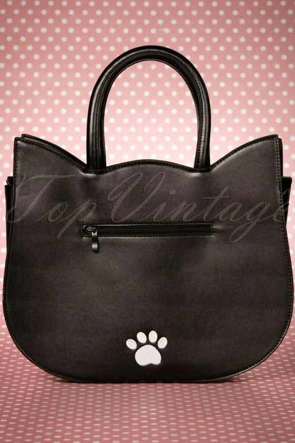 Cheap Banned Retro Lizzy De Big Eyed Cat Tas In Zwart