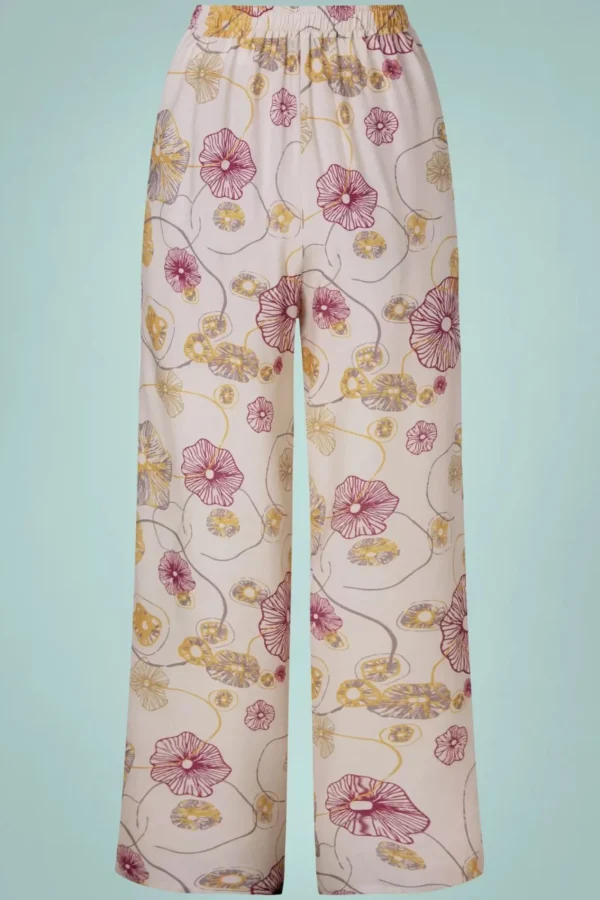 Hot Zilch Lotus Wijde Broek In Gebroken Wit