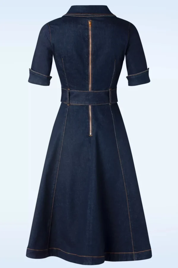Cheap Rock-a-Booty Lucielle Swing Jurk In Donkerdenim