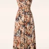 Best Sale K-Design Lyla Luipaard Maxi Jurk In Bruin