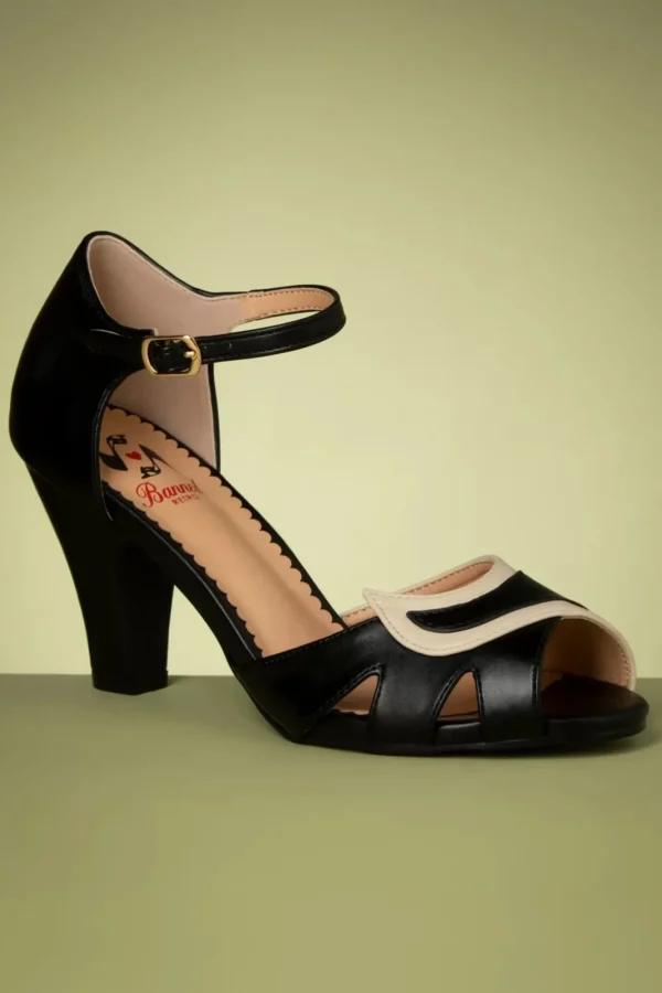 Shop Banned Retro Mable Peeptoe Pumps In Zwart