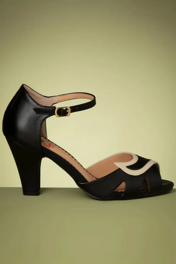 Shop Banned Retro Mable Peeptoe Pumps In Zwart