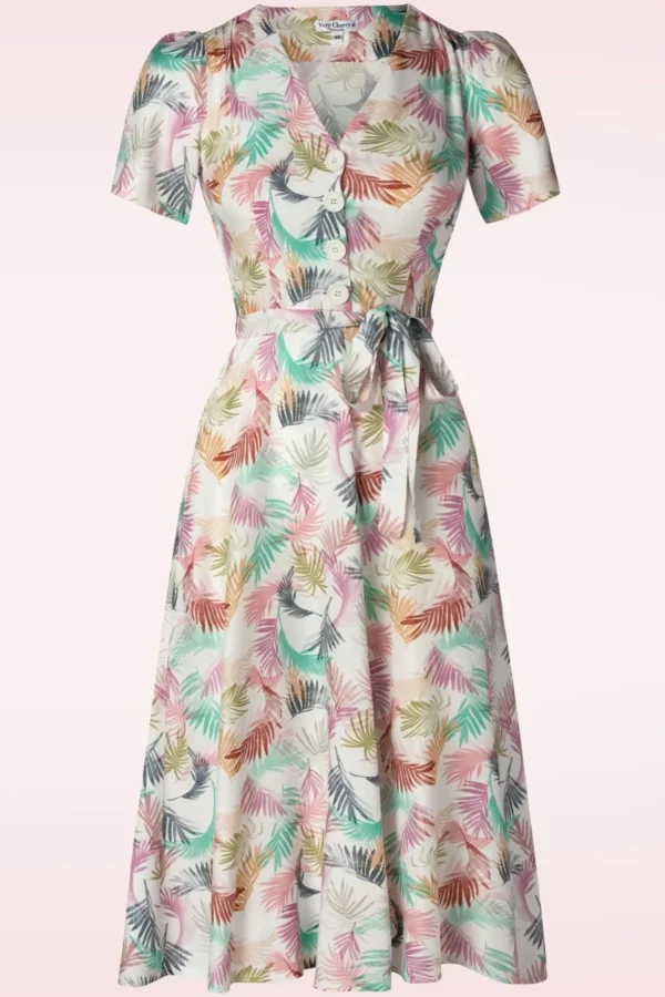 Shop Very Cherry Magnolia Gatsby Pastel Bloemen Jurk In Wit