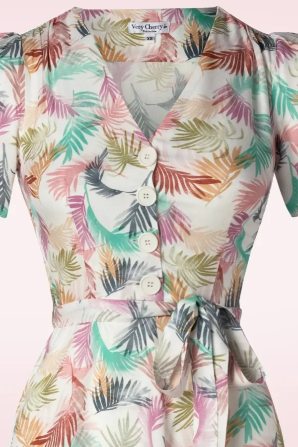 Shop Very Cherry Magnolia Gatsby Pastel Bloemen Jurk In Wit