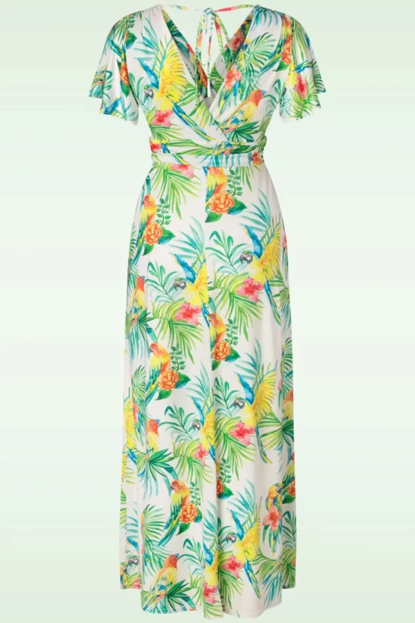 Cheap Vintage Chic for Topvintage Malia Tropical Parrot Maxi Jurk In Multi