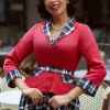 Best Miss Candyfloss Malini Rose Tartan Blazer In Rood En Marineblauw