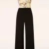 Clearance Vintage Chic for Topvintage Maribelle Floral Jumpsuit In Zwart