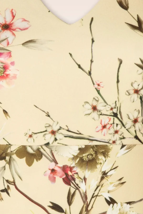 Clearance Vintage Chic for Topvintage Maribelle Floral Jumpsuit In Zwart