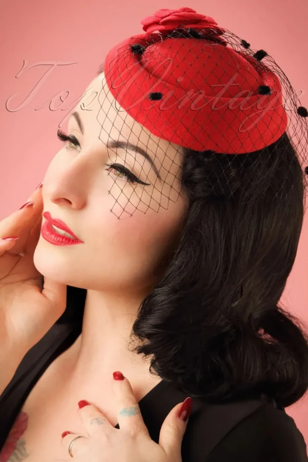 Sale Banned Retro Marilyn Fascinator In Rood