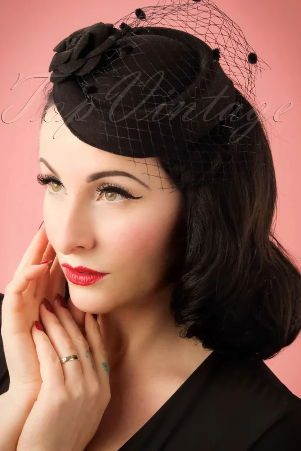 Sale Banned Retro Marilyn Fascinator In Zwart