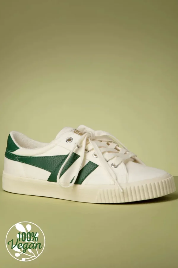 Discount Gola Mark Cox Tennissneakers In Gebroken Wit En Donkergroen